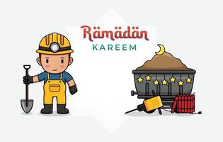 Ramadan kareem greeting card template vector