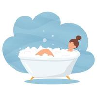 Girl in bath vector