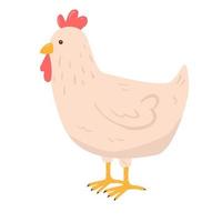 estilo de dibujos animados de gallina vector