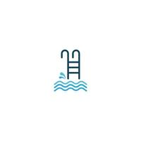 nadar. Ilustración de concepto de diseño de logotipo de icono de natación vector