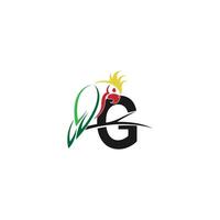 Letter G with parrot bird icon logo design vector