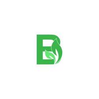 concepto de diseño de icono de hoja de logotipo de letra b vector