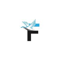 Letter F with duck icon logo design illustration vector