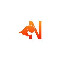 letra n con vector de diseño de icono de logotipo de cara de mujer