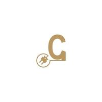 cable de alimentación que forma la plantilla del icono del logotipo de la letra c vector