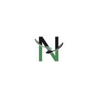 Letter N with fork and spoon logo icon design vector