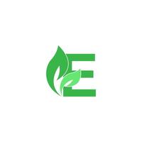 Letter E logo leaf icon design concept vector