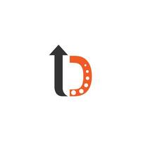 Letter D logo with arrow icon design vector