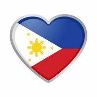 Philippines heart flag sticker vector