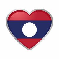 etiqueta engomada de la bandera del corazón de laos vector