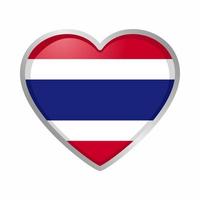 thailand heart flag sticker vector