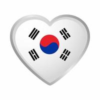 etiqueta engomada de la bandera del corazón de corea del sur