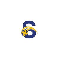letra s con plantilla de diseño de logotipo de icono de voleibol aplastante vector