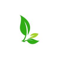 Green leaf, natural leaf icon logo design template vector