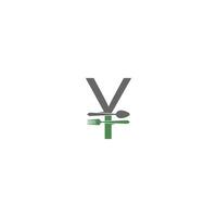 Letter Y with fork and spoon logo icon design vector