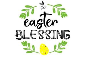 Easter blessing typography design vector