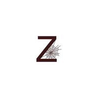 Letter Z  with spider web icon design template vector