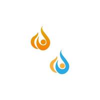 Flame, fire icon logo design vector template