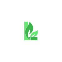 Letter L logo leaf icon design concept vector