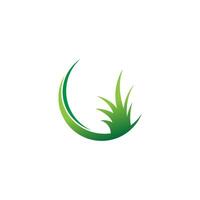plantilla de vector de diseño de logotipo de icono de hierba natural
