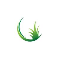 Natural Grass icon logo design vector template