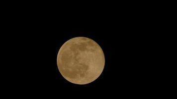 Orange full moon moving fast video