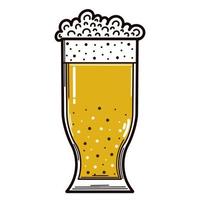 A glass of beer. Vector icon. Isolated illustration on a white background. Cold foamy drink. Alcohol in a mug. Bar drink. Oktoberfest symbol, flat style.