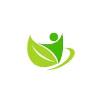 Green leaf, natural leaf icon logo design template