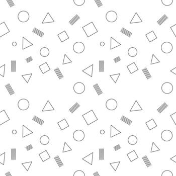 patrón transparente con blanco y negro. formar un rectángulo, un triángulo, una línea, un círculo vector