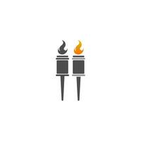 Flame, fire icon logo design vector template