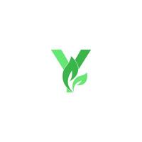 Letter Y logo leaf icon design concept vector