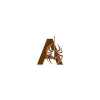 Letter A with spider icon logo design template vector