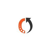 Letter O logo with arrow icon design vector