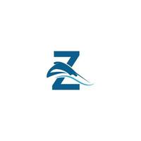 letra z con ilustración de plantilla de logotipo de icono de raya vector
