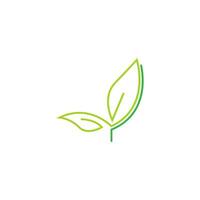 Green leaf, natural leaf icon logo design template vector