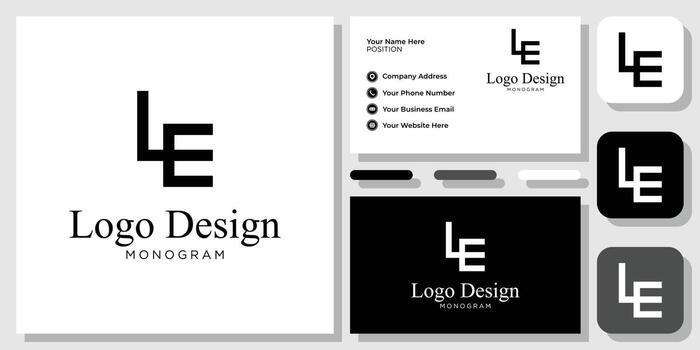 logo design combination letters initials monogram connect with business card template vector