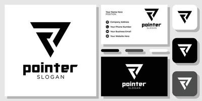 pointer triangle modern shape geometric arrow with business card template vector