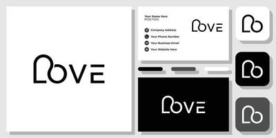 love letter mark font capital modern with business card template vector