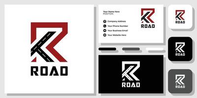 road combination symbol initial letter abstract uppercase with business card template vector