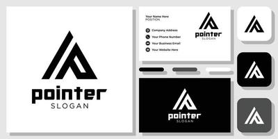 pointer triangle modern shape geometric arrow with business card template vector