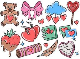 doodle de la colección de imágenes prediseñadas del día de san valentín
