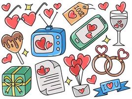 doodle de la colección de imágenes prediseñadas del día de san valentín vector