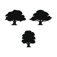 diseño de vector de silueta de árbol de roble para icono de logotipo