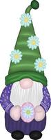 Easter Gnome watercolor Element Clipart vector