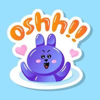 A cute bunny flat sticker vector