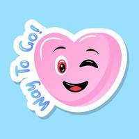 A cute wink heart sticker, best for valentine and wedding vector