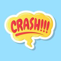 A crash bubble in flat sticker vector