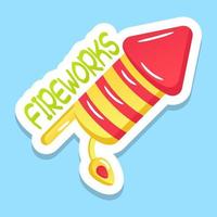 A rocket firecracker in sticker design vector