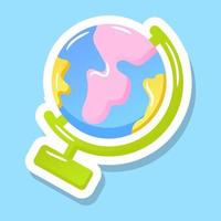 A table globe, vector in modern sticker