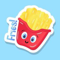 French fries bucket design in editable style vector